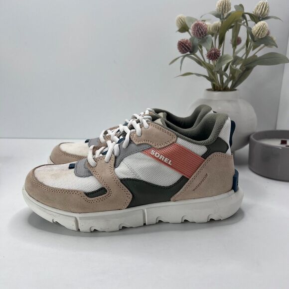 Sorel Explorer II Lace Up Sneaker Low WP Sea Salt NL4883-125 Women's 7.5 - Picture 1 of 9